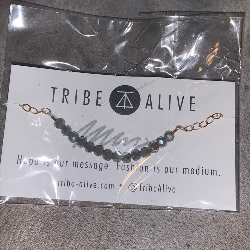 New! Tribe Alive glass crystal bracelet in Gray